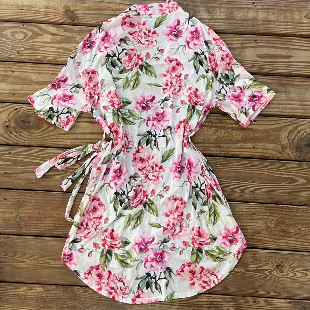 Show Me Your Mumu Floral Robe Kimono Tie Waist Cover Up S/M - Picture 7 of 7